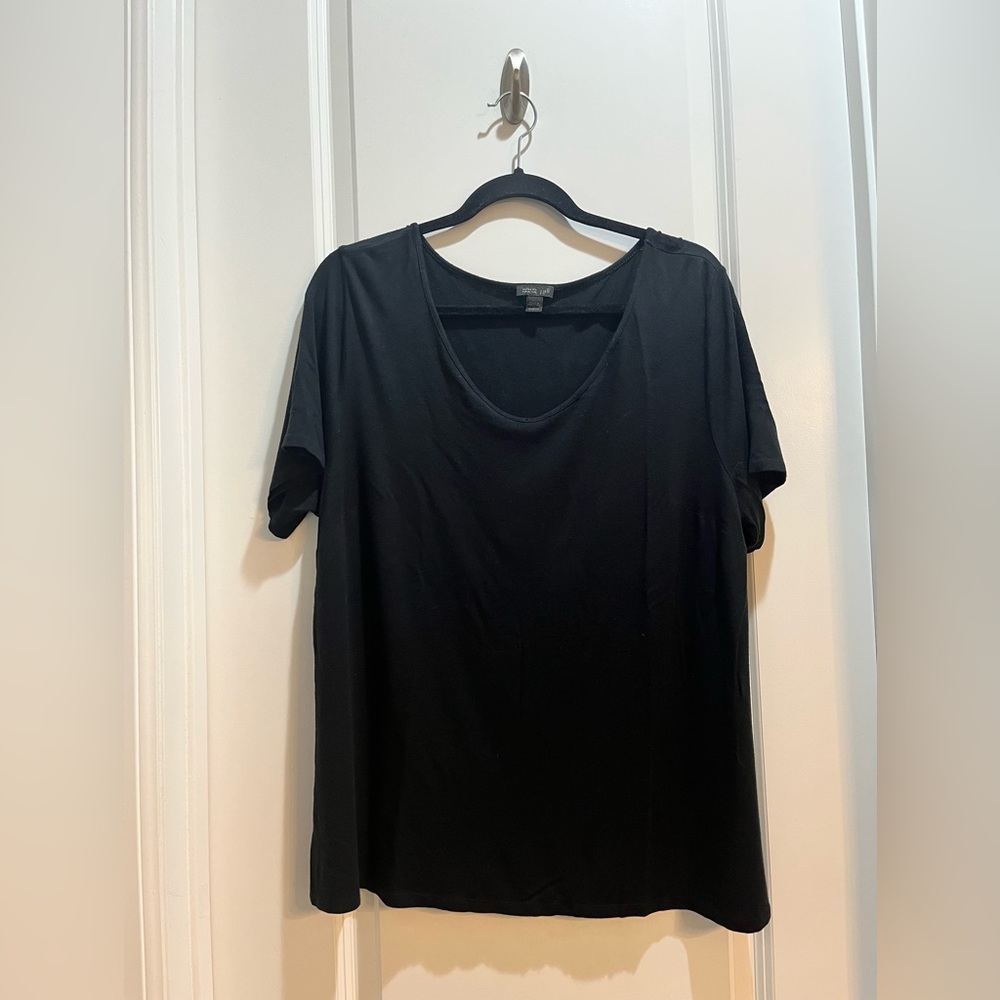 J. Jill Wearever Collection Black short sleeve round neck Top T-Shirt plus sz 1X